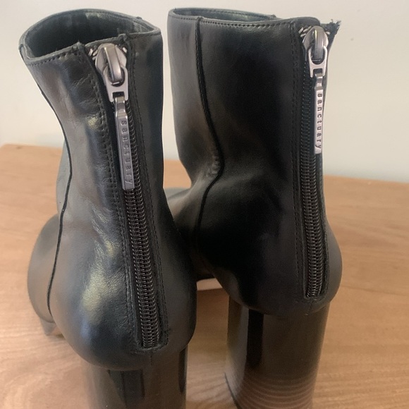 Sanctuary Womens Razzle Black Leather Ombre Heels Ankle Boots Shoes size 7.5 M‎ - Picture 6 of 15